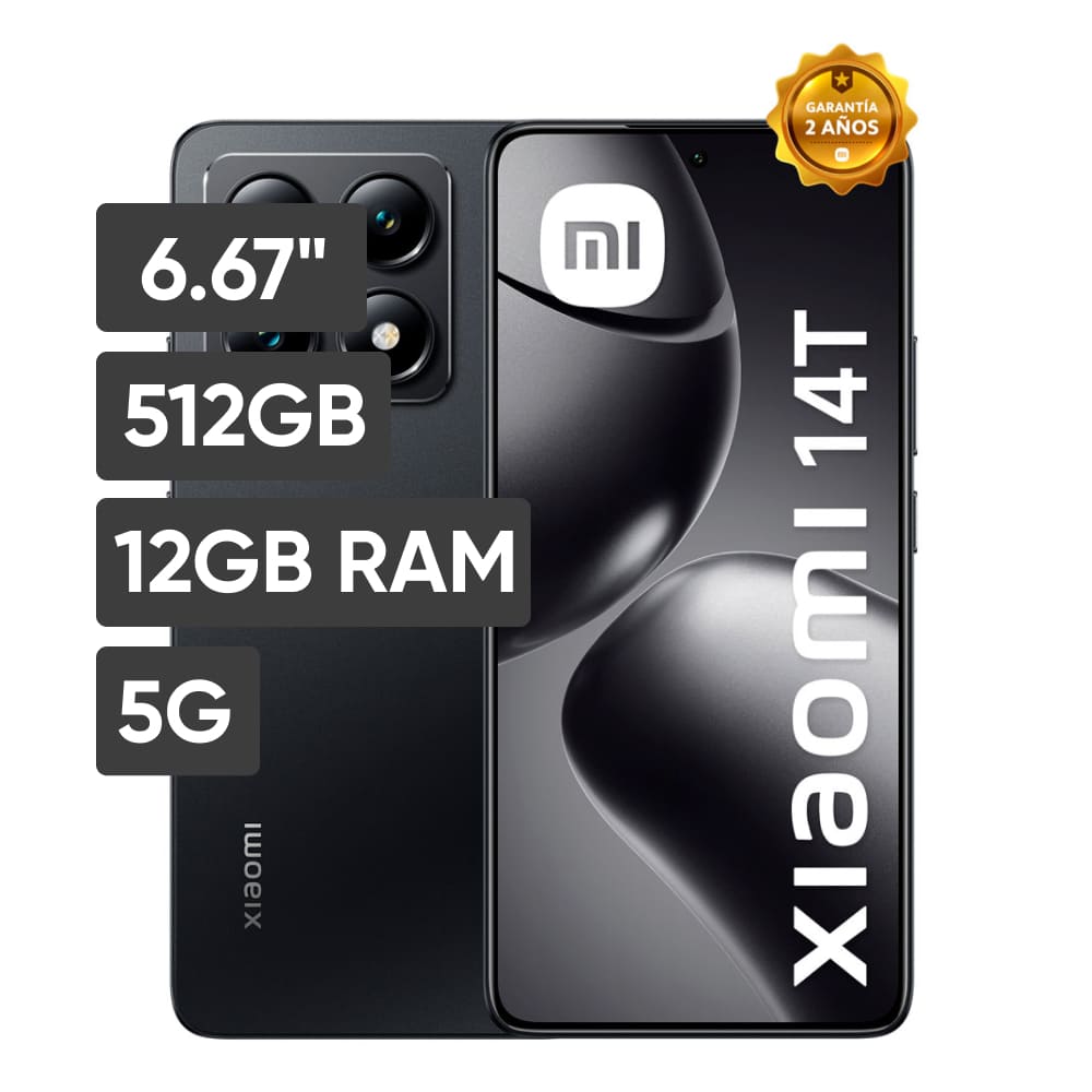 Smartphone XIAOMI 14T 6.67" 12GB 512GB 50MP Negro