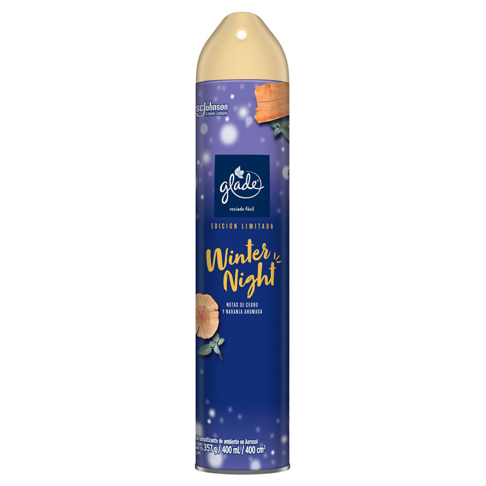 Ambientador en Aerosol GLADE Edición Limitada Winter Night 400ml