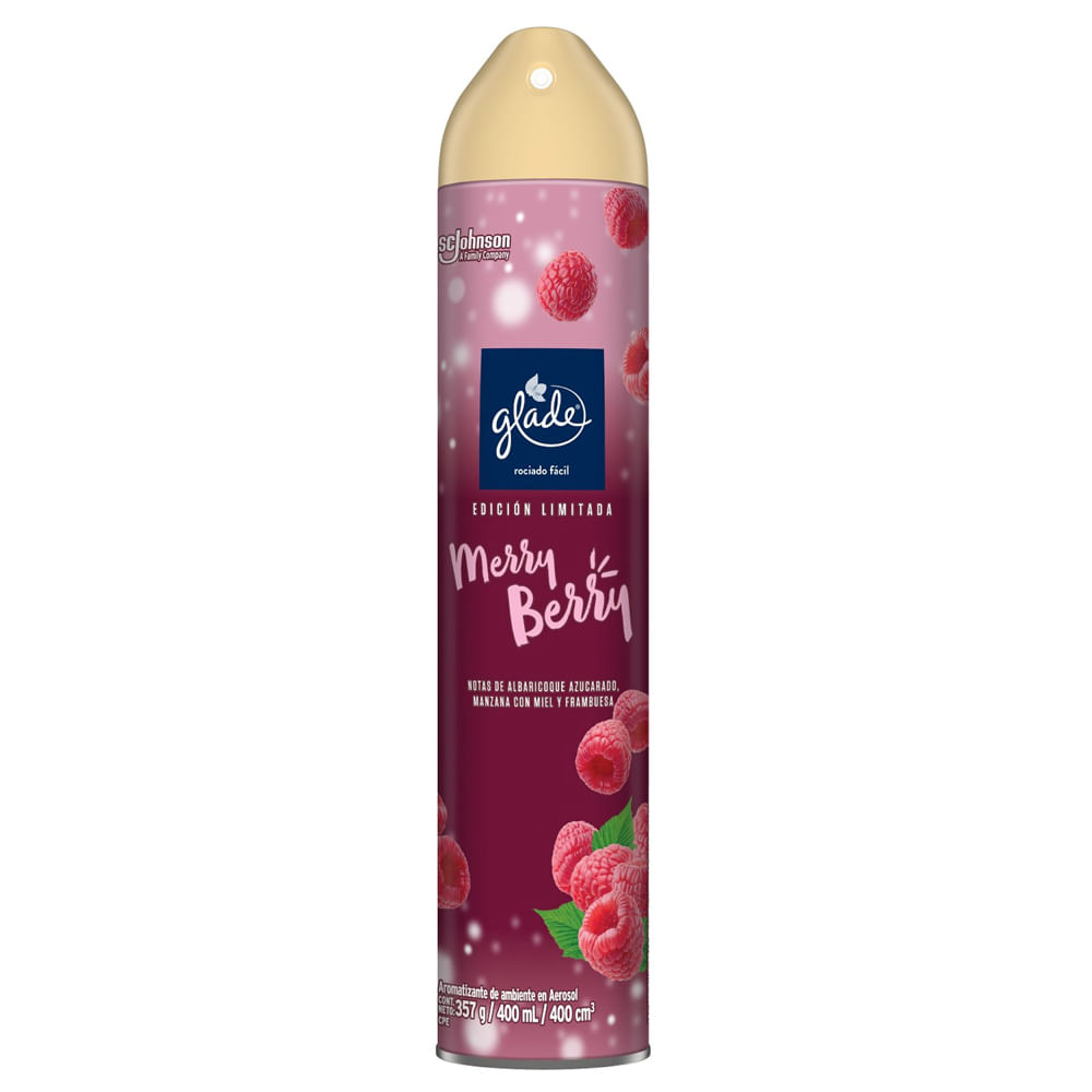 Ambientador en Aerosol GLADE Edición Limitada Merry Berry 400ml