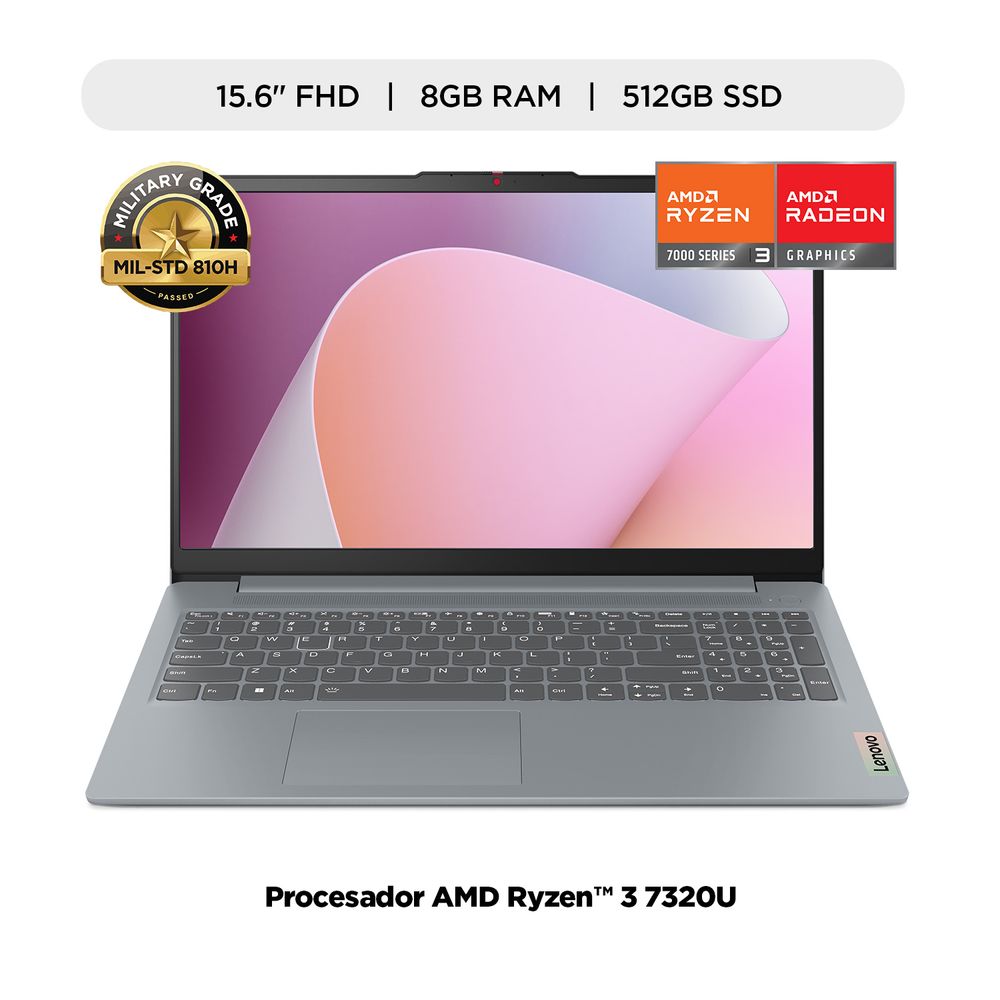 Laptop Lenovo NB IP Slim 3 15AMN8 R3-7320U 15.6" 8GB RAM 512GB SSD W11  Arctic Grey