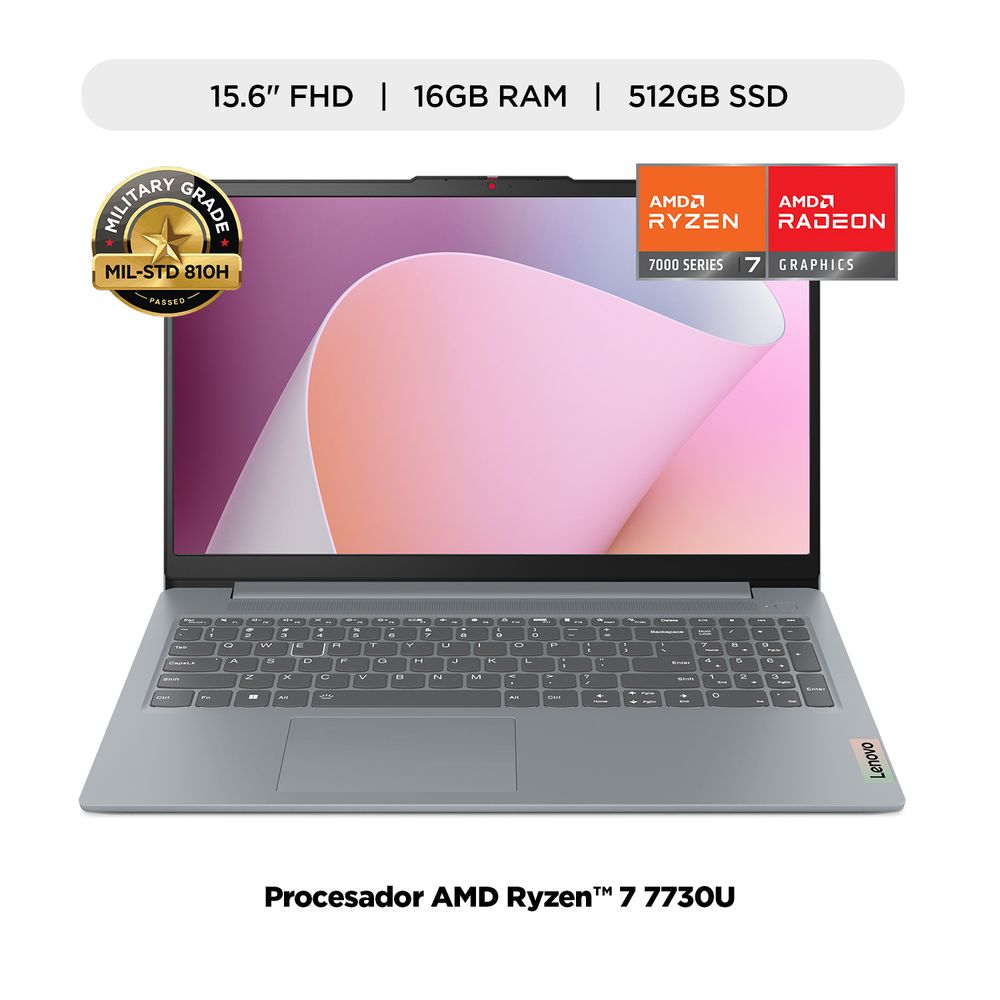 Laptop Lenovo NB IP Slim 3 15ABR8 R7-7730U 15.6" 16GB RAM 512GB SSD W11  Arctic Grey