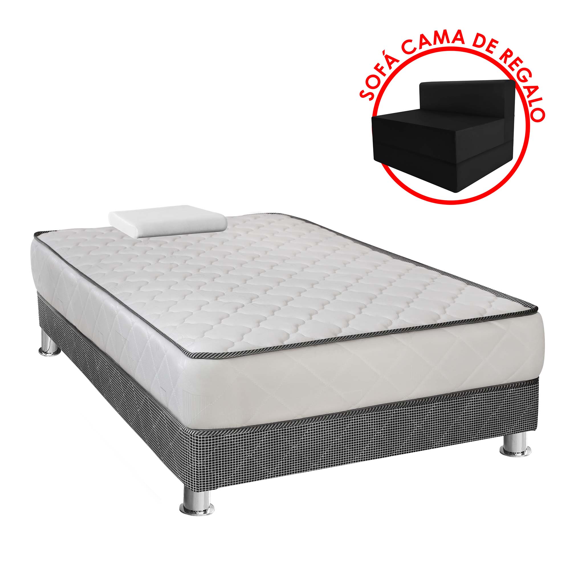 Cama Americana MUNDIAL 1.5 Plazas + Sofá Cama