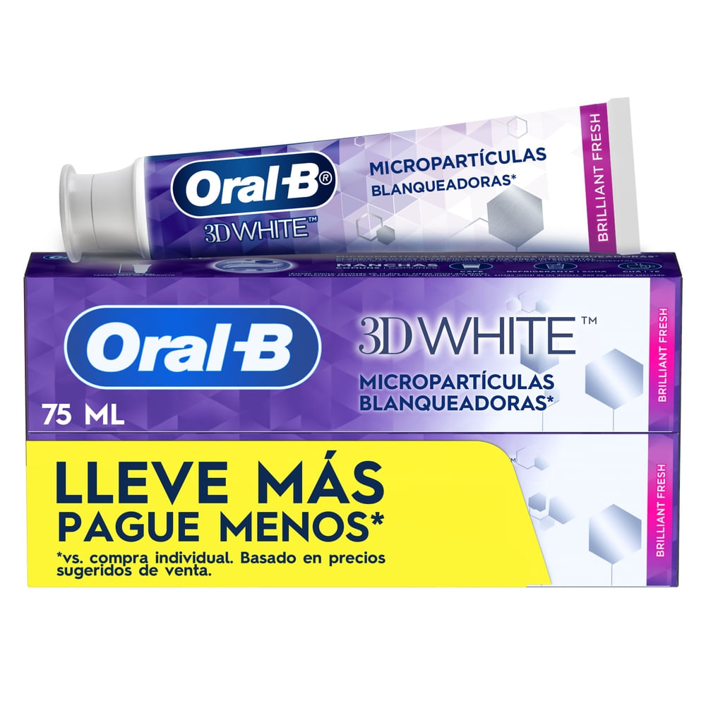 Pasta Dental ORAL-B 3D White 75ml Caja 2un