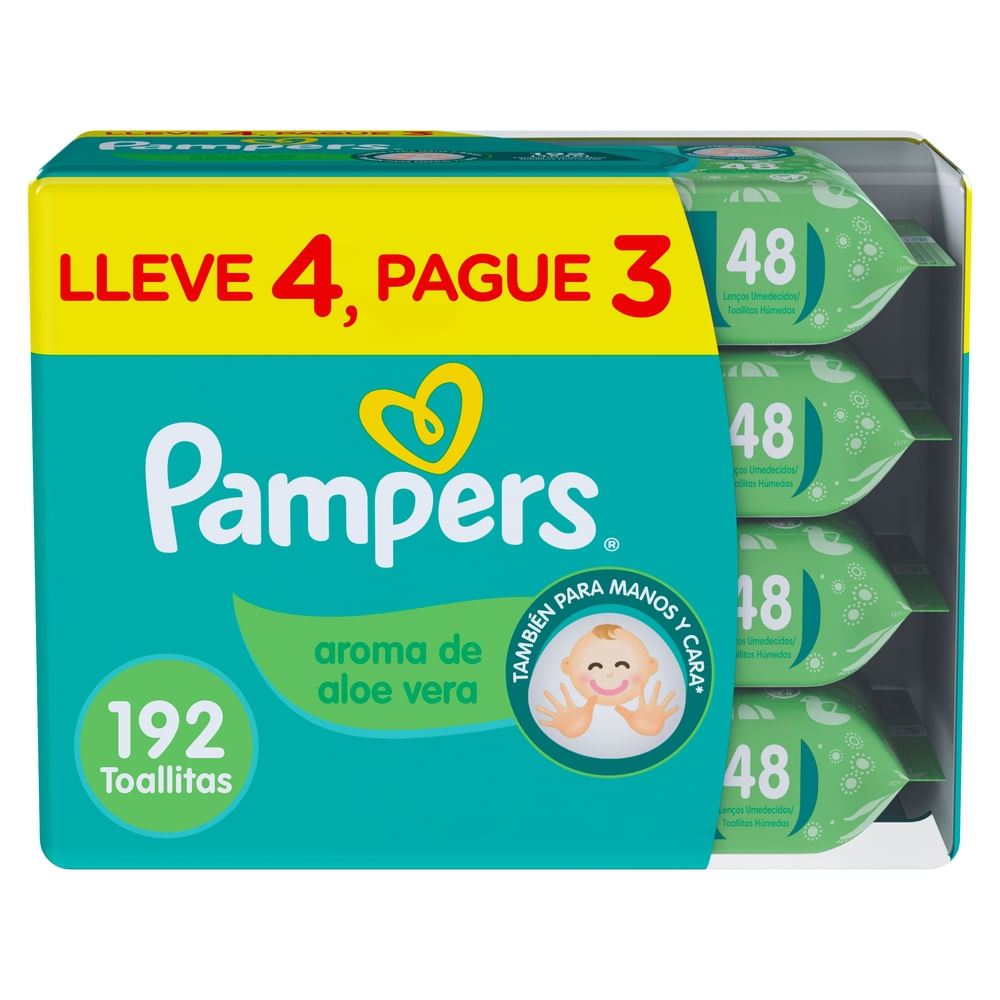 Toallitas Húmedas PAMPERS Aloe Vera Paquete 192un