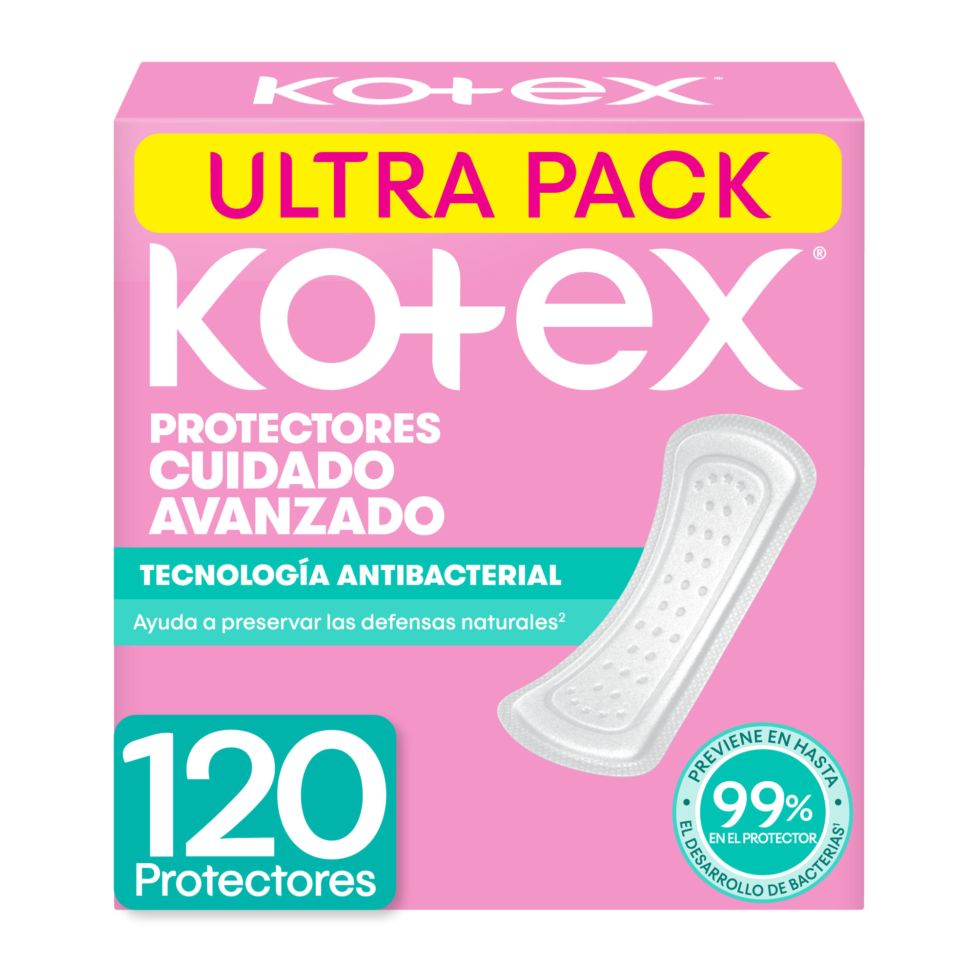 Protectores Diarios KOTEX Antibacterial Ultra Pack 120un