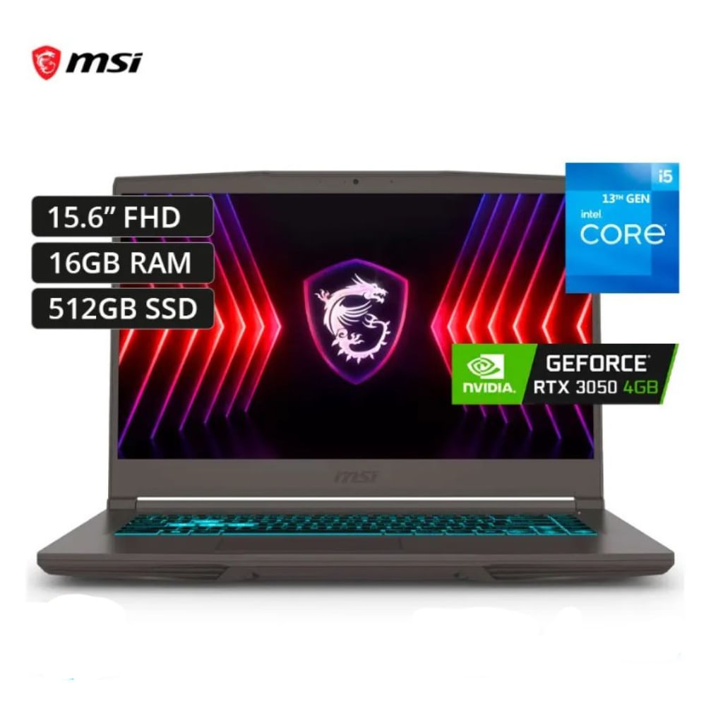 Laptop Gamer Msi Thin 15 B13uc-1000us I5-13420h 16gb 512gb Ssd Rtx 3050 4gb 15-6