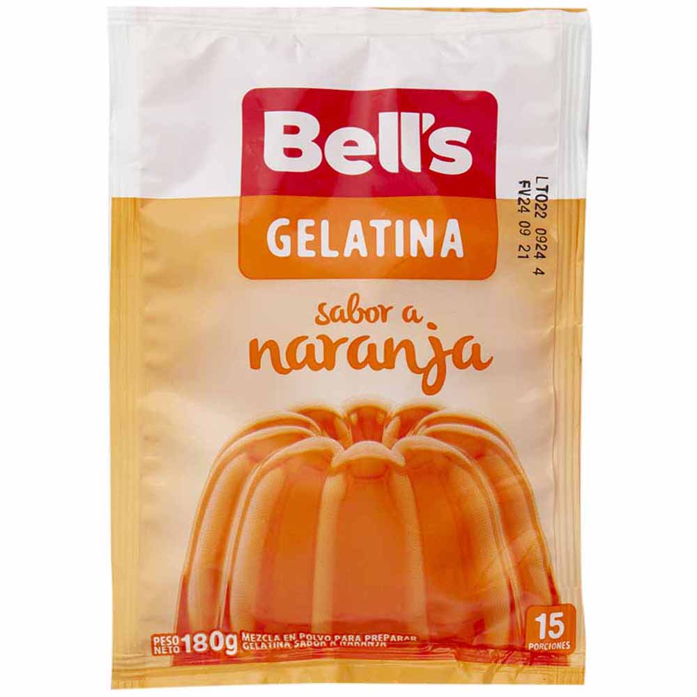 Gelatina BELL'S Sabor a Naranja Bolsa 180g