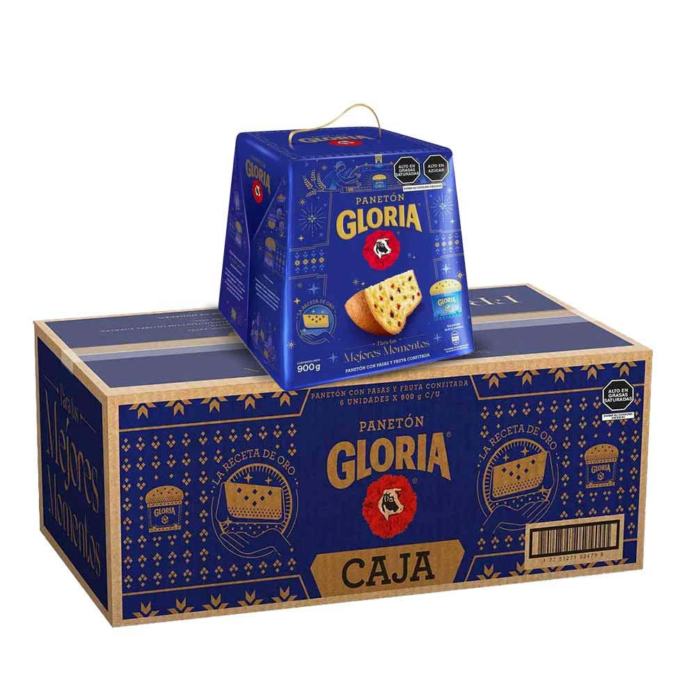 Panetón GLORIA Caja 900g Caja 6un