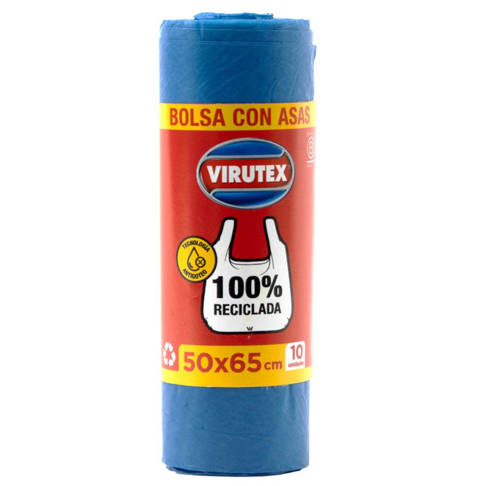 Bolsa de basura con asas VIRUTEX 30L Paquete 10un