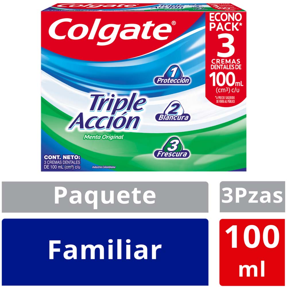 Pasta Dental COLGATE Triple Acción 3x100ml