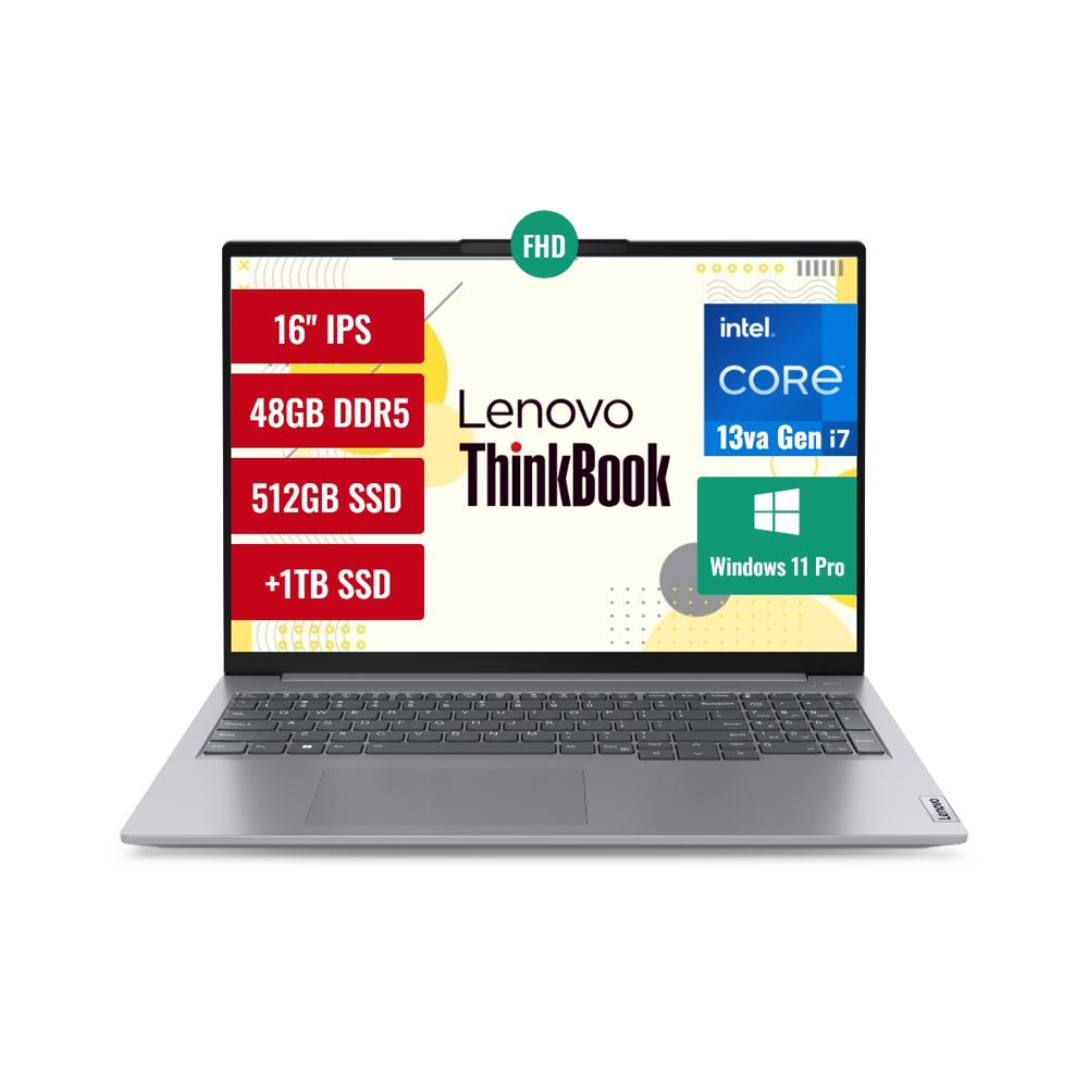 Laptop Lenovo ThinkBook 21KH00F448G1S Intel Core i7 48GB RAM 512GB SSD y 1TB SSD 16 FHD Windows 11