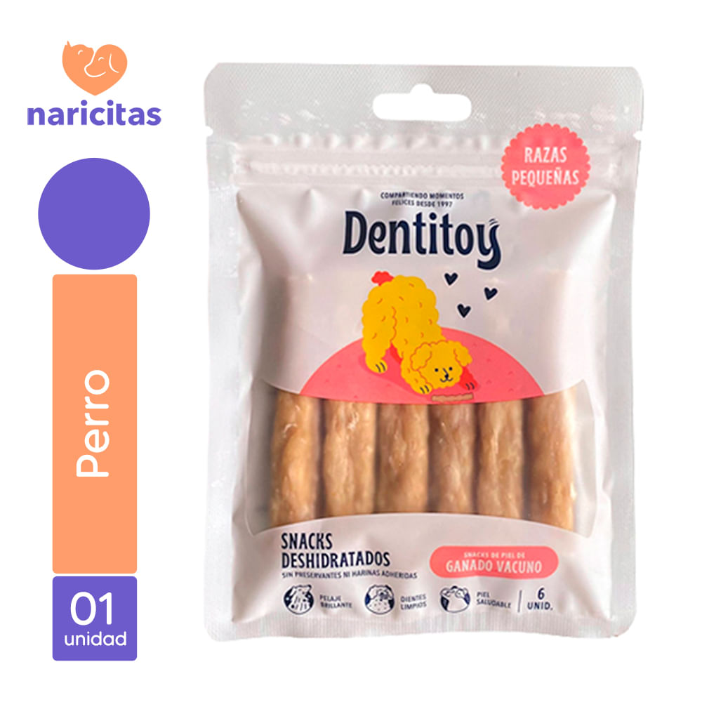 Snack Para Perro Dentitoy Barritas De Ganado Vacuno Para Perro Razas Pequeñas 6 Unidades
