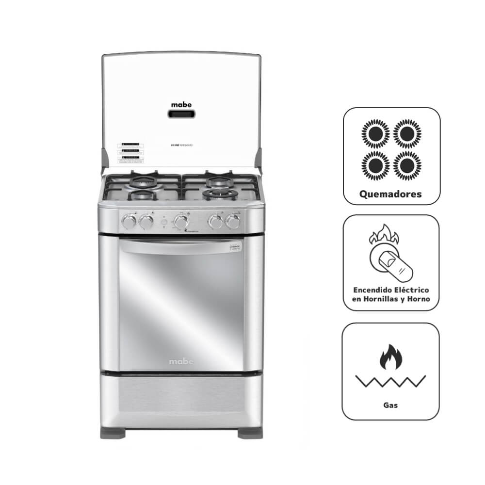 Cocina a Gas MABE 4 Quemadores CMP6040FX0 Inox