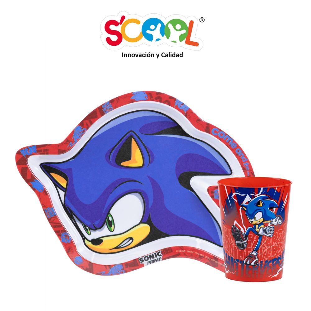 Set Plato Forma Con Vaso Sonic Prime