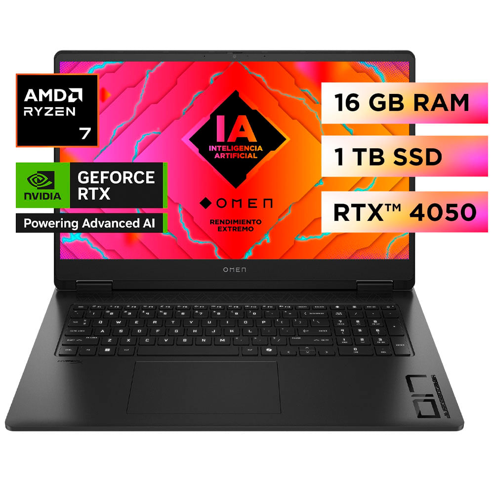 Laptop Gamer HP 17-DB0006LA  17.3" AMD Ryzen 7 (8000 series) 16GB 1TB SSD RTX 4050