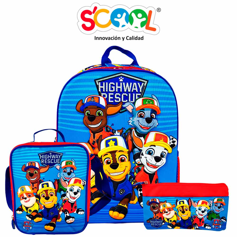 Set Ranger Mochila A4 2Bol SCOOL Eva 3D Paw H-A