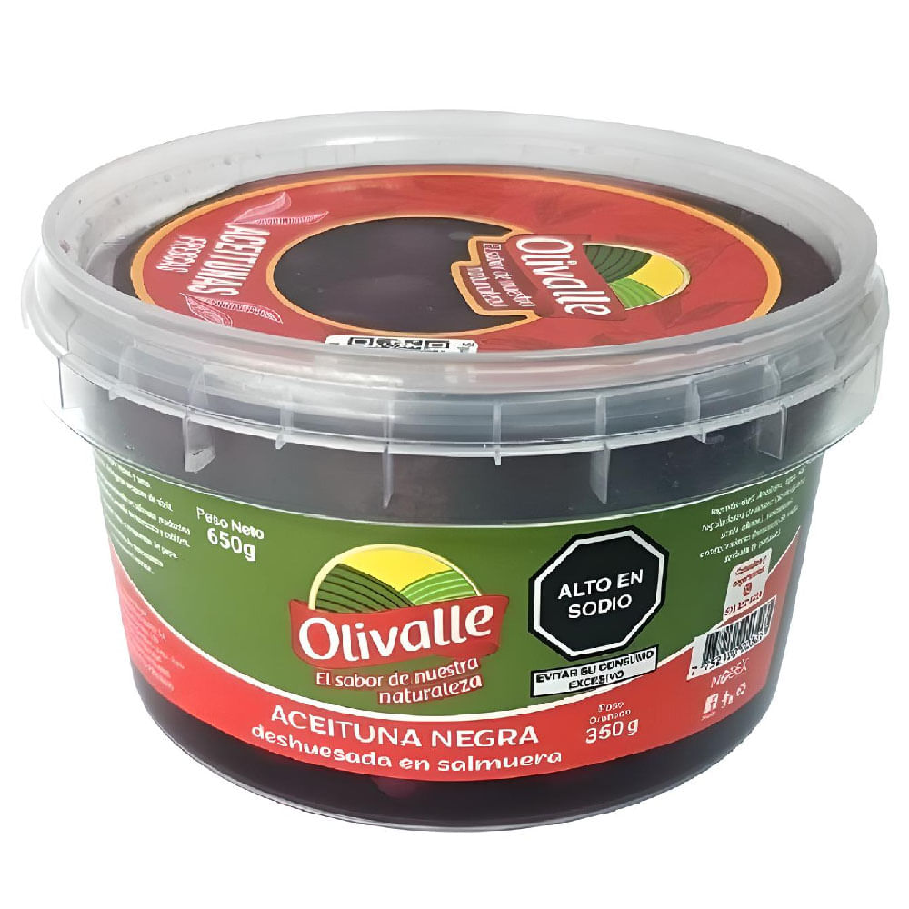 Aceituna Negra Deshuesada OLIVALLE Balde 350g