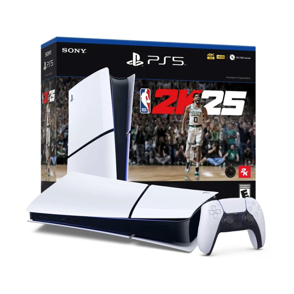 PlayStation 5 Slim Console Digital Edition – NBA 2K Blanco