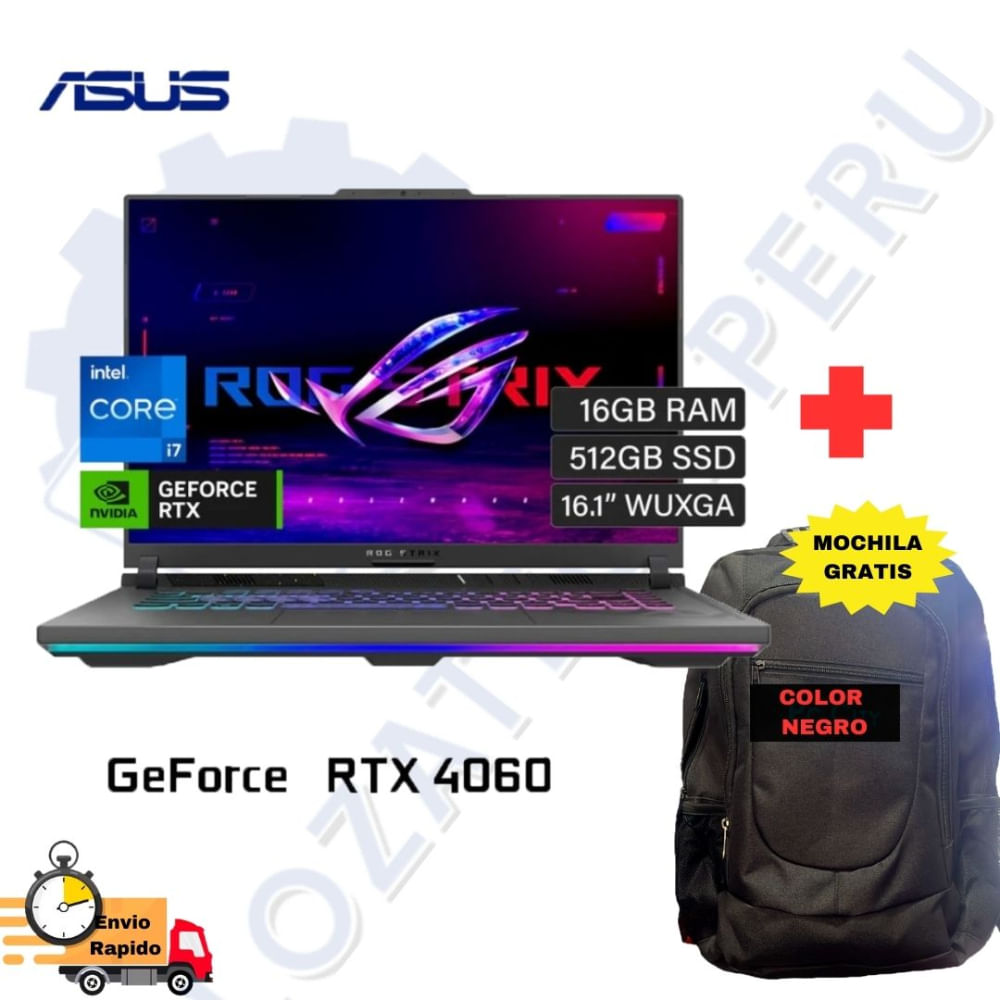 Laptop Asus Core I7-13650hx Rog Strix G16 16" Ram 16gb 512 Gb -Ssd Rtx 4060