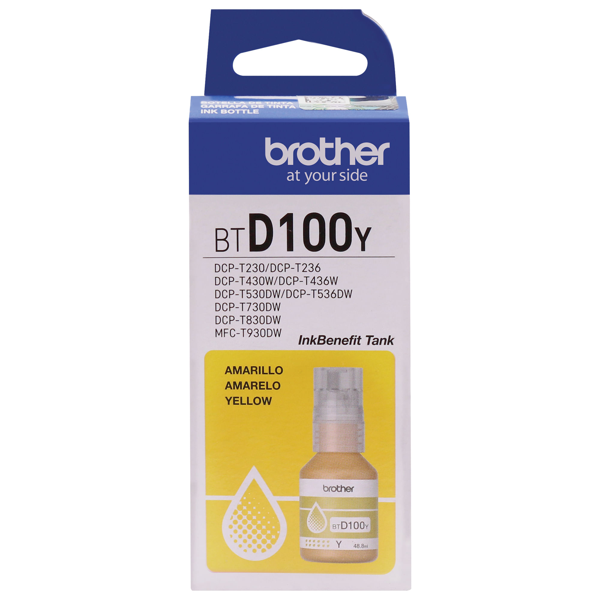 Tinta de Botella BROTHER BTD100Y Amarillo