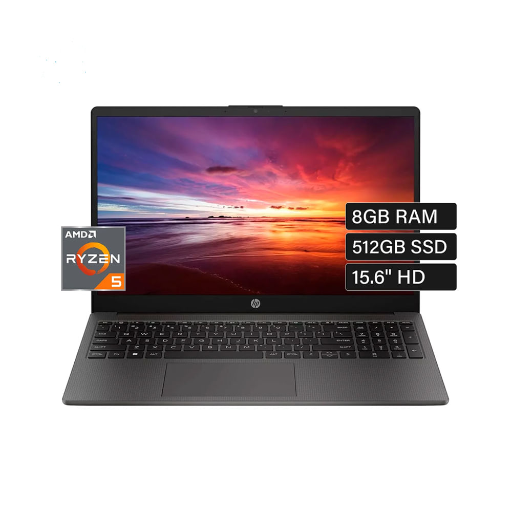 Laptop Hp 255 G10 AMD Ryzen 5-7520U 8GB Ram 512GB SSD 15.6” HD