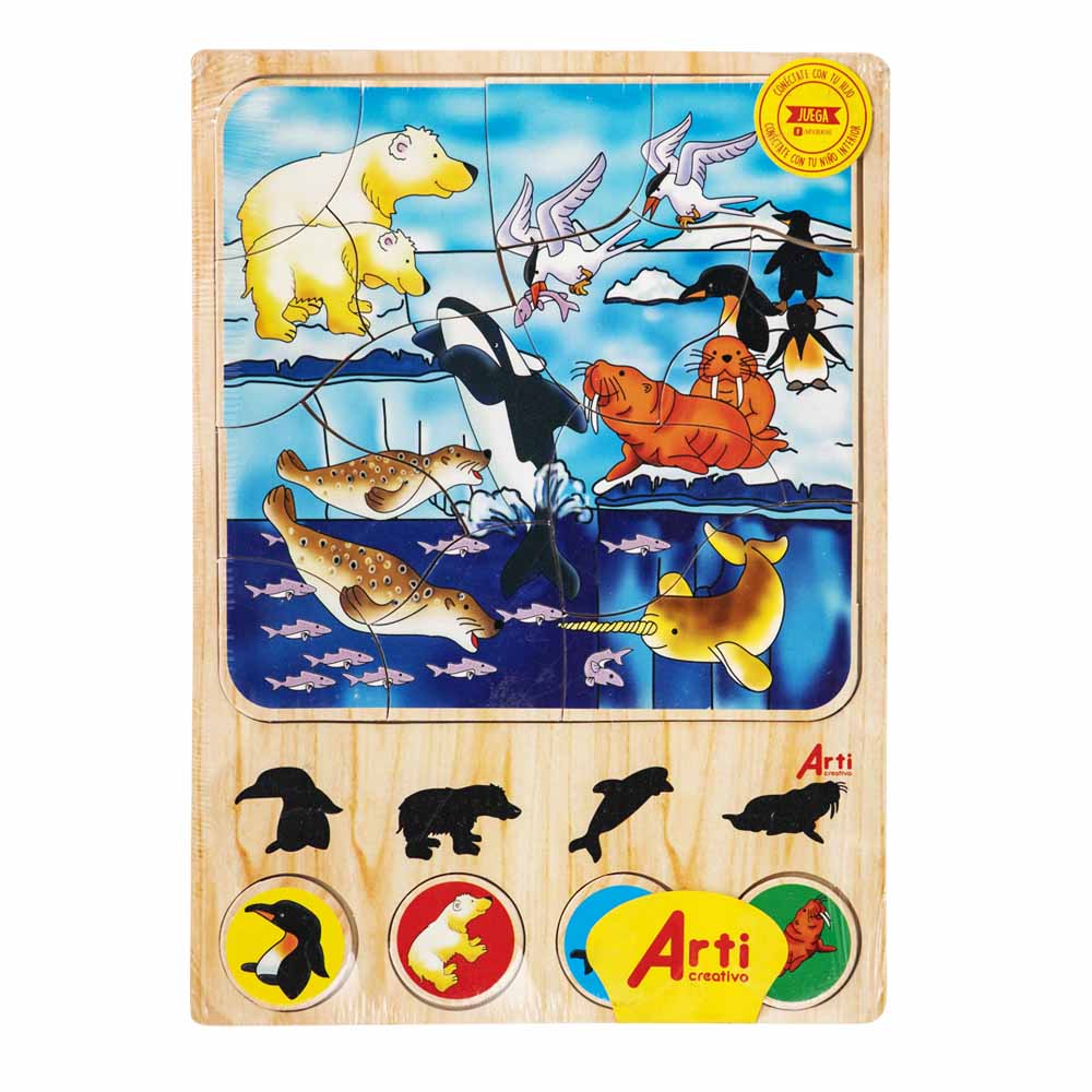 Juego Didáctico  ARTI CREATIVO Rompecabezas y Encaje Antártida 17 Piezas