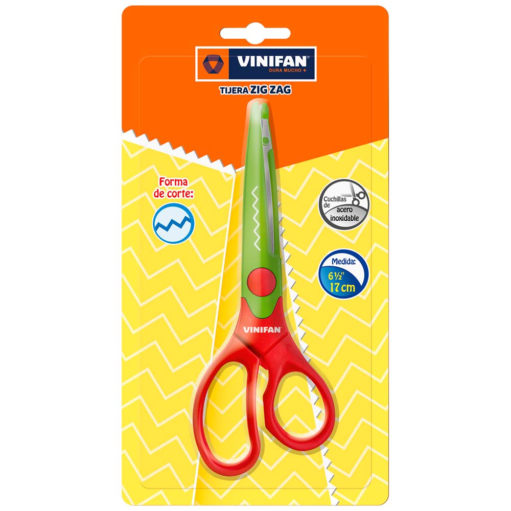 Tijera Zig Zag VINIFAN 17cm Blíster 1un