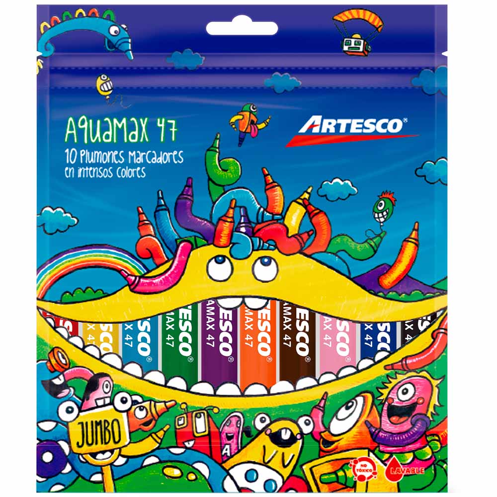 Plumones Gruesos ARTESCO Aquamax 10un
