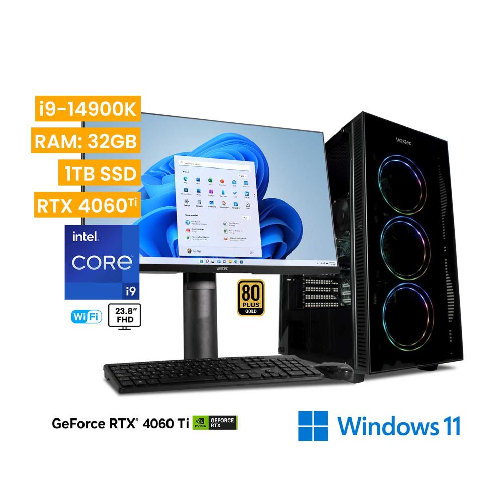 Computadora Vastec Gamer Hero i9-14900K 32GB 1TB RTX 4060 Ti Win 11 Home