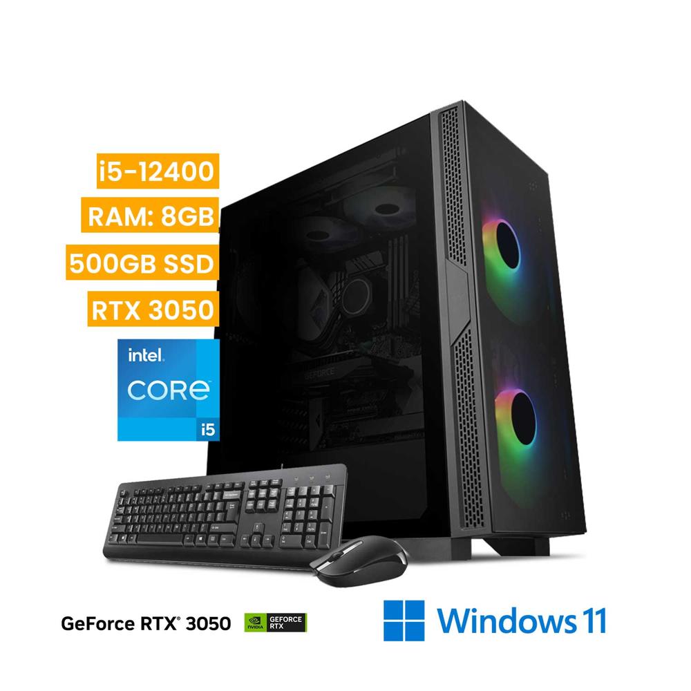 Computadora PC Vastec Gamer HERO i5-12400 8GB 500GB RTX 3050 Win 11 home