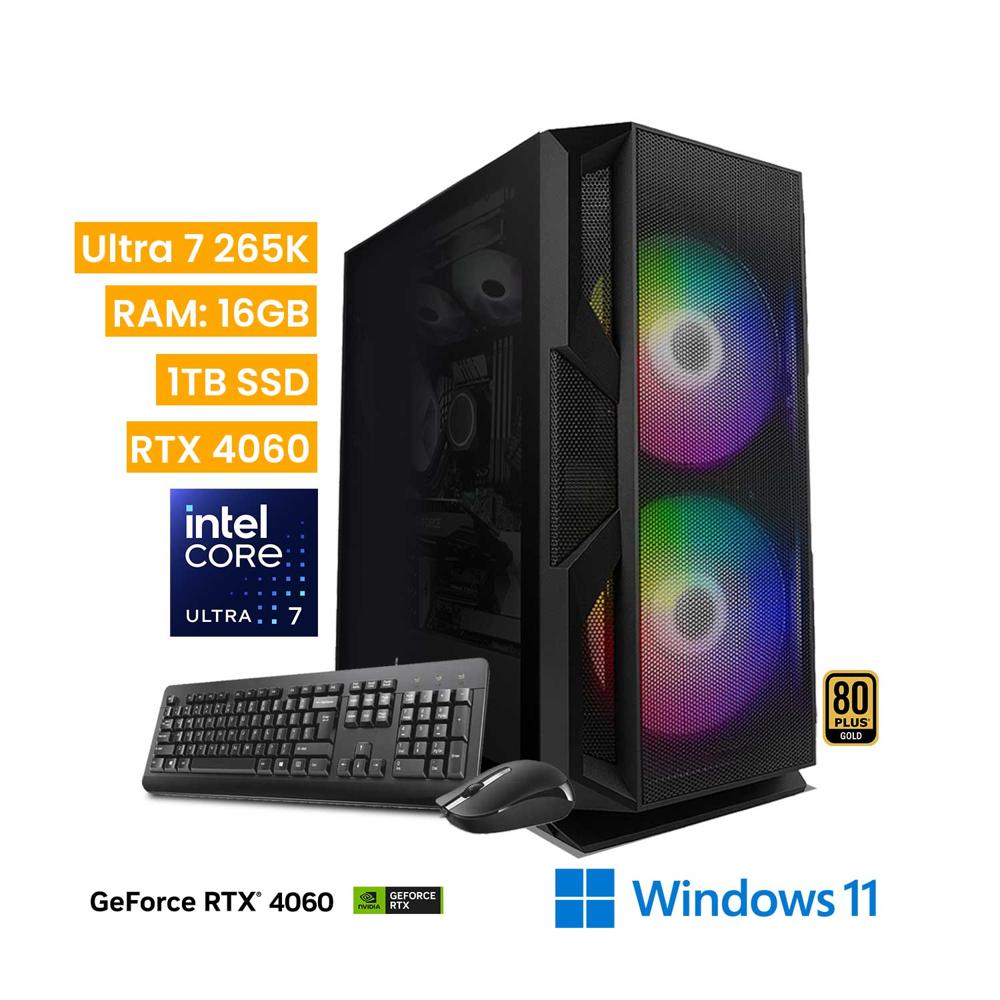 Computadora Vastec Gamer Hero Ultra 7 265K 16GB 1TB RTX 4060 Win 11 Home