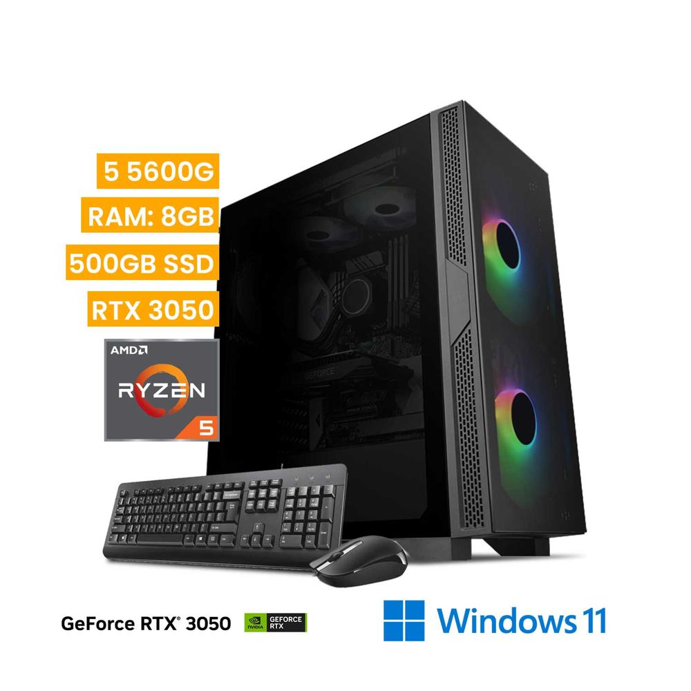 Computadora Vastec Gamer Hero Ryzen 5 5600G 8GB 500GB RTX 3050 Win 11 Home