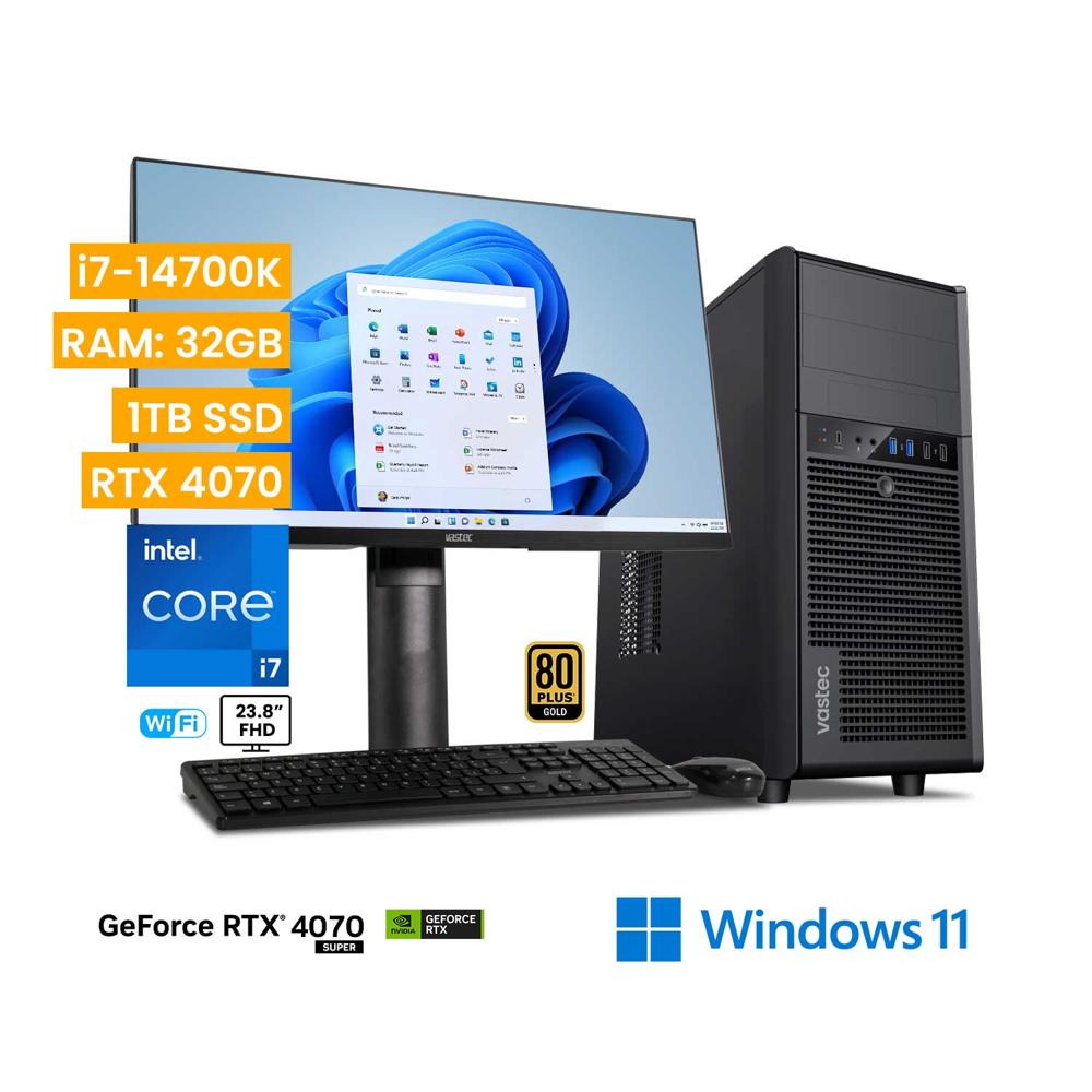 Computadora Vastec Forge i7-14700K 32GB 1TB RTX 4070 Super Win 11 Pro