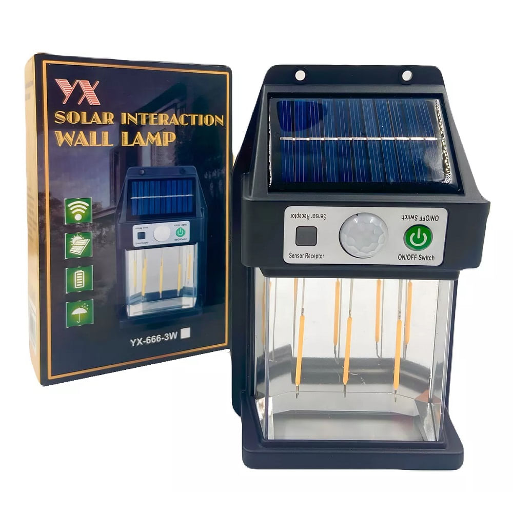 Lampara con Panel Solar Recargable para Exteriores