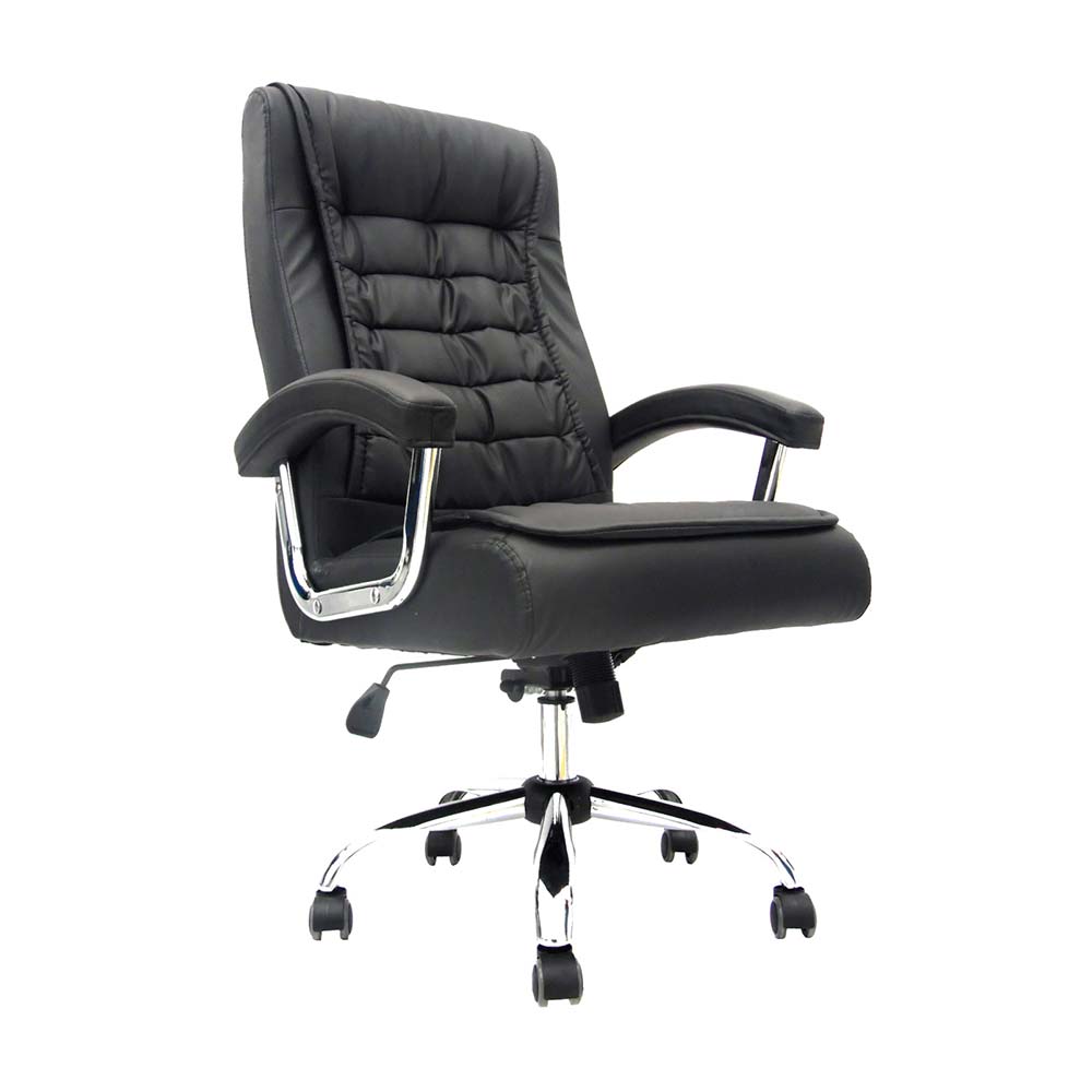 Sillón de Oficina Giratoria Shiny Negro Alta Bonno