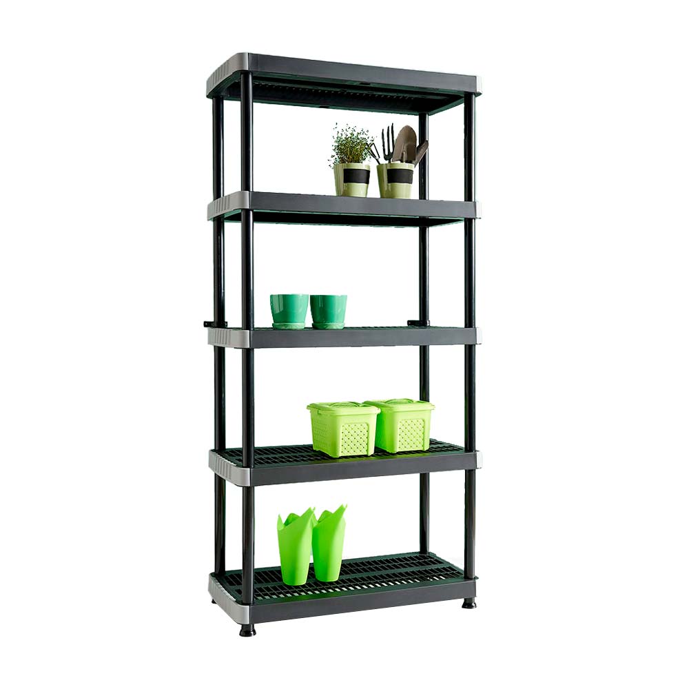 Estantería plástica ventilada 5 niveles Negro Rimax