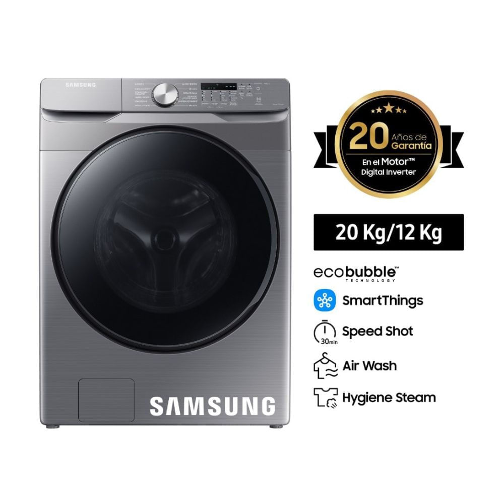 Lavaseca Samsung WD20T6000GP/PE EcoBubble 20kg/12kg Gris | Digital Inverter