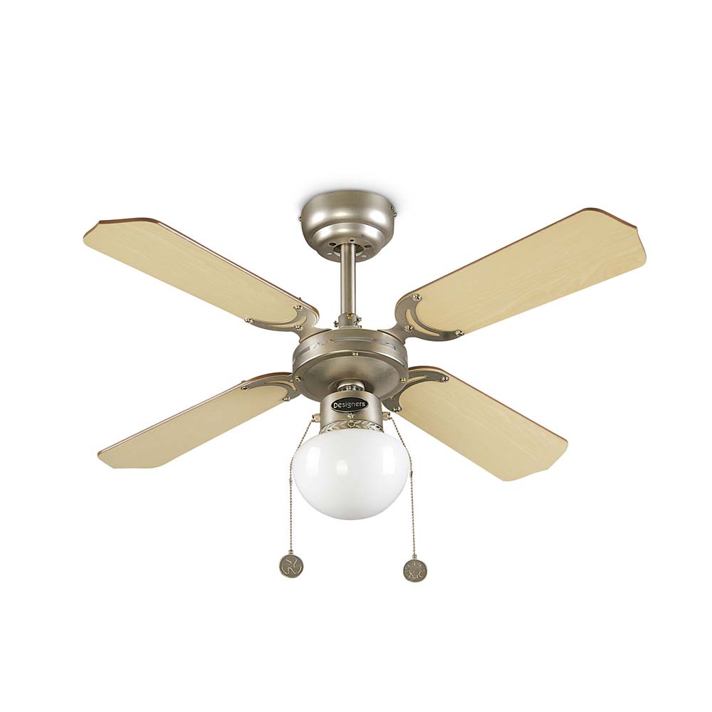 Ventilador de techo Orange Nápoles 36" Plata 4 aspas reversibles 1 luz