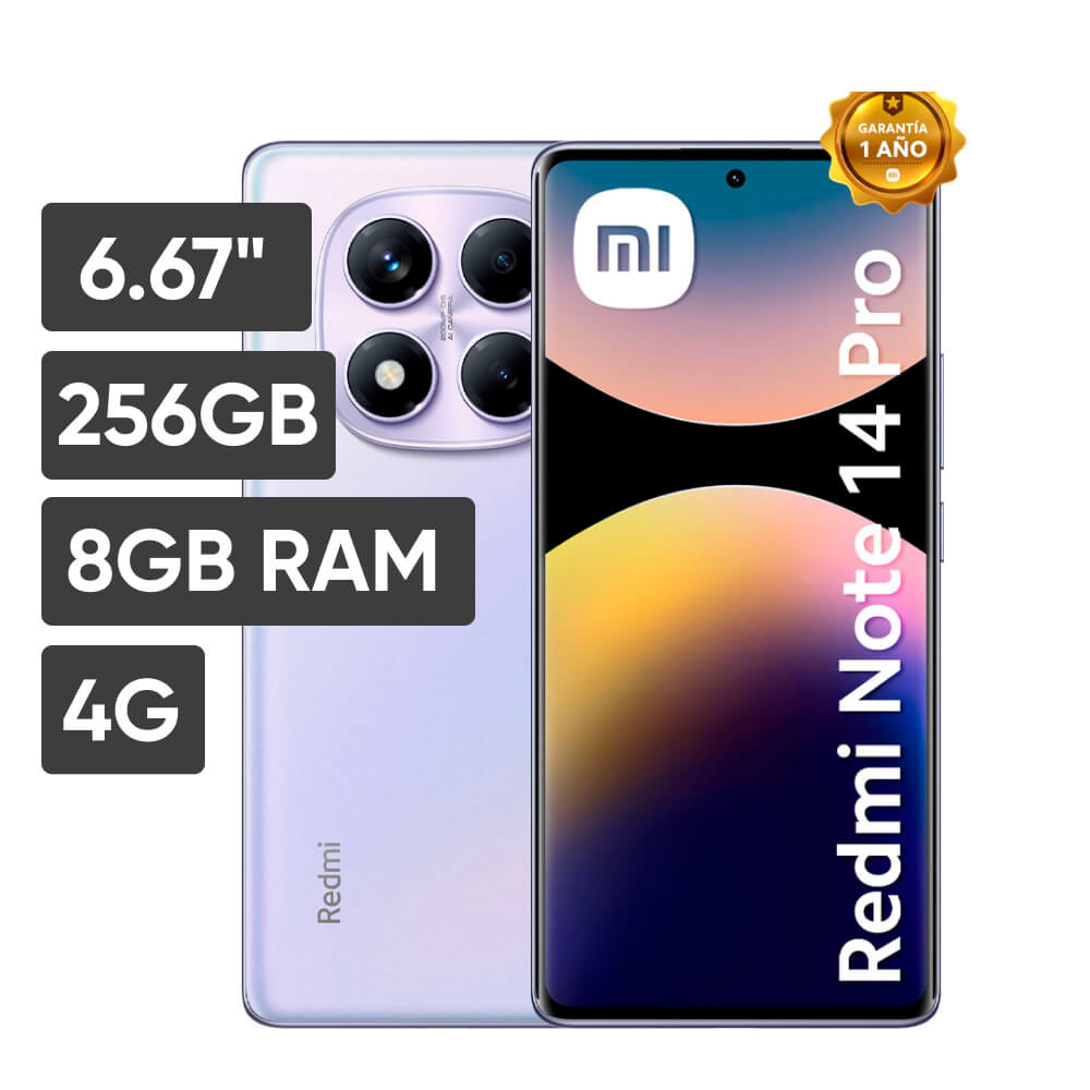 Smartphone XIAOMI REDMI NOTE 14 PRO 6.67" 8GB 256GB 200MP Aurora Purple