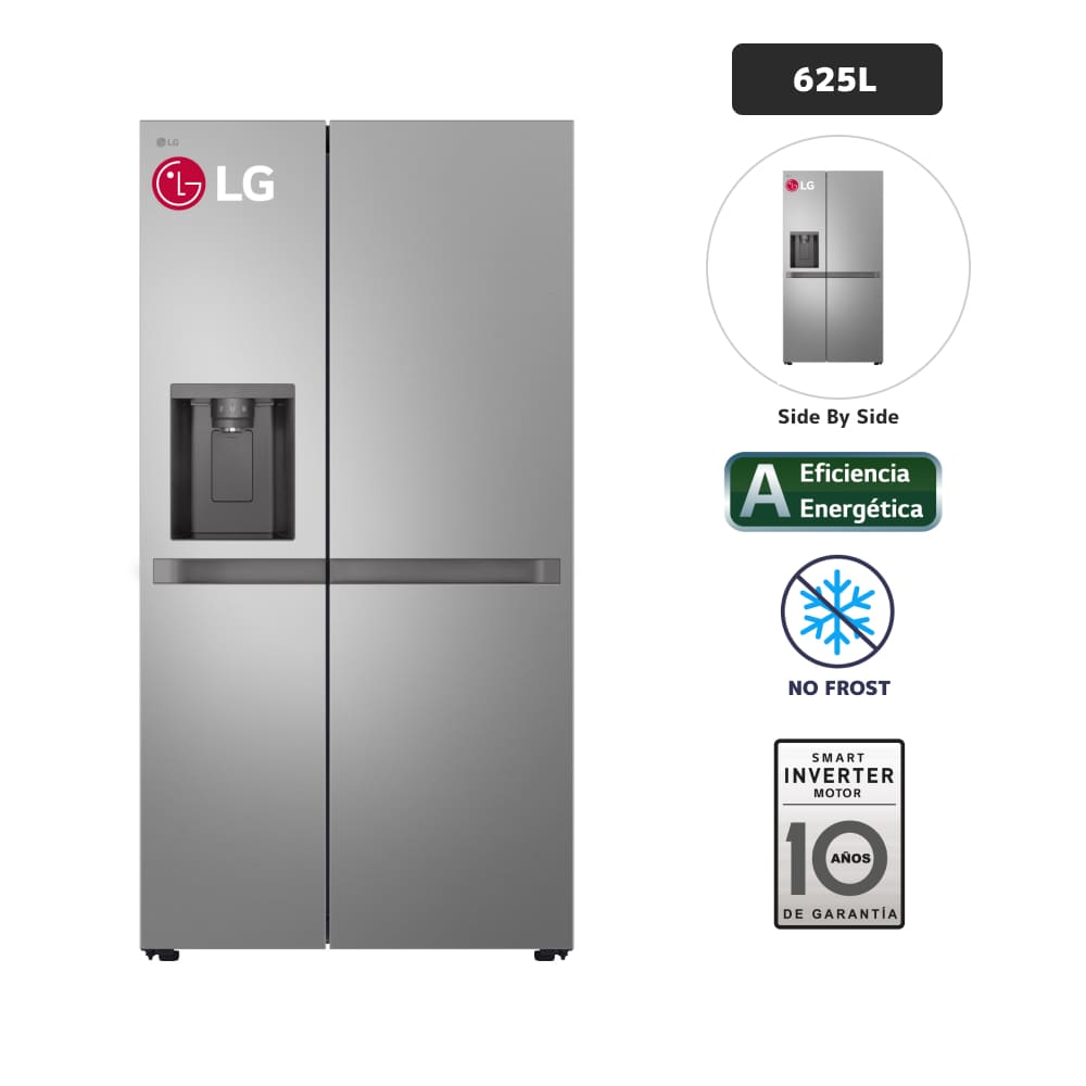 Refrigeradora LG 625L No Frost GS66SPY Plateado