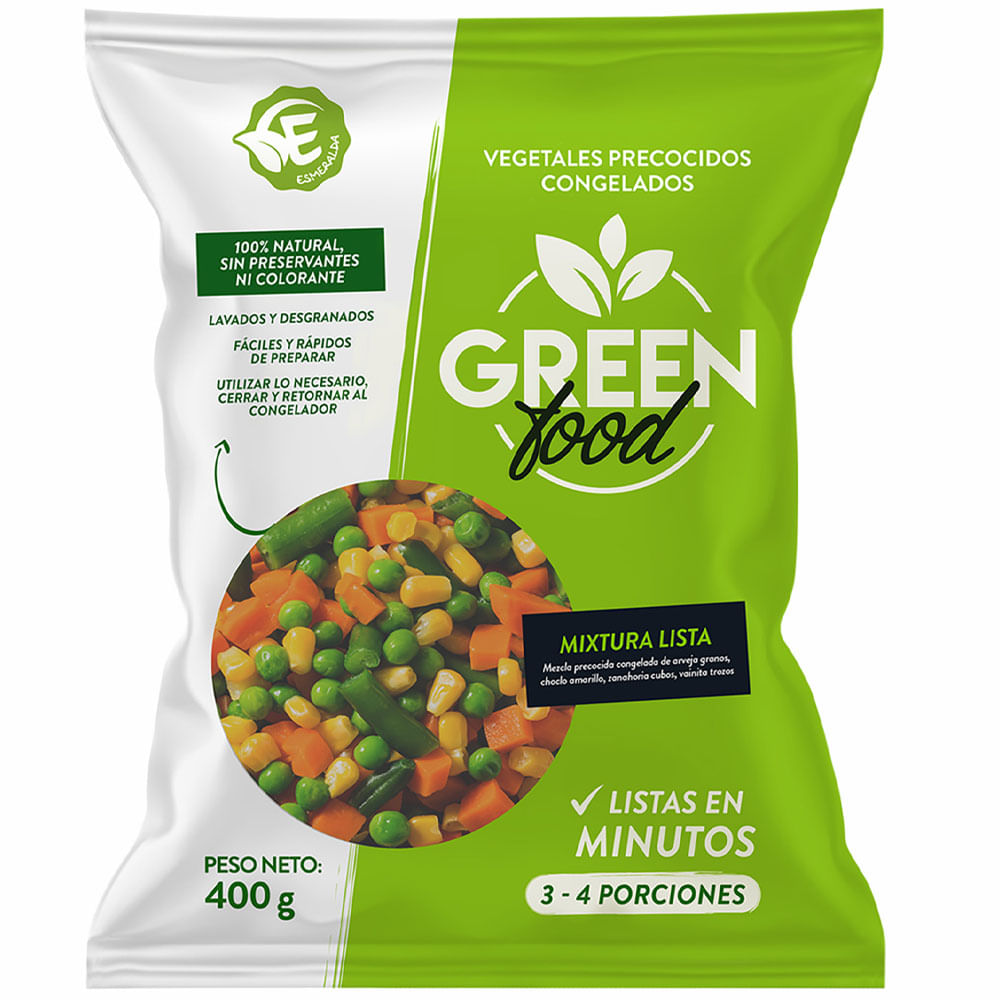 Mix Vegetales Precocidos GREEN FOOD Bolsa 400g