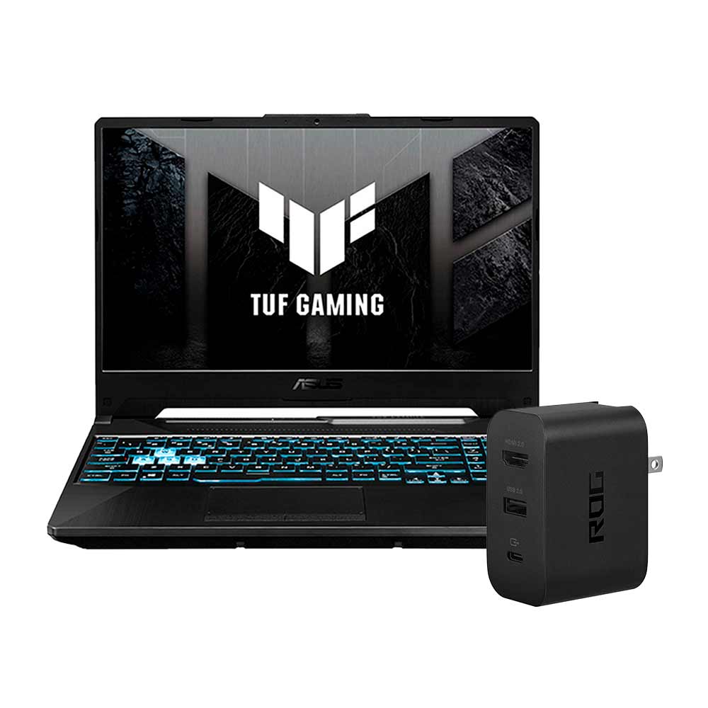 Pack ASUS Laptop TUF Gaming A15 FA506NF-HN005W 15.6" AMD Ryzen 5 (7000 series) 8GB 512GB SSD + Centro de Carga Rog Gaming Charger Dock AC65-03