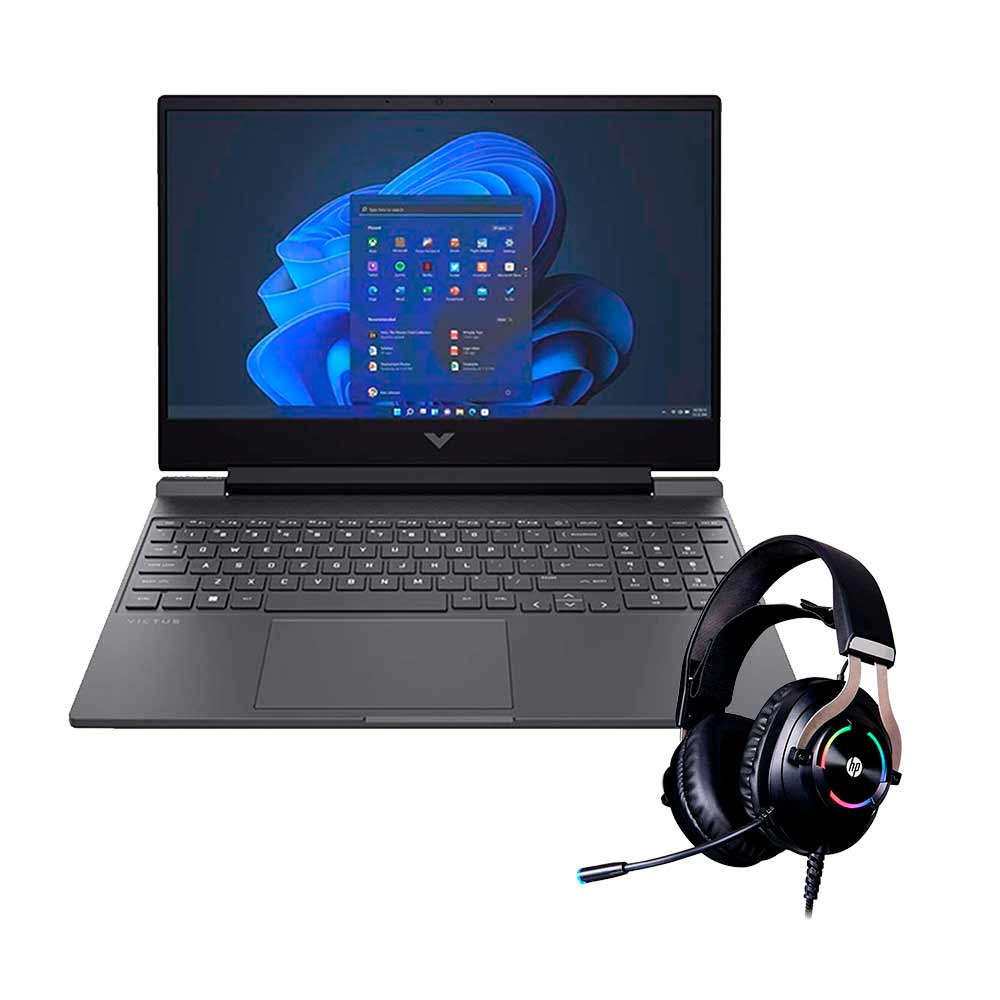 Pack HP Laptop Gamer 15-FB2002LA 15.6" AMD Ryzen 5 (8000 series) 8GB 512GB SSD + Headset Gaming H360 Negro