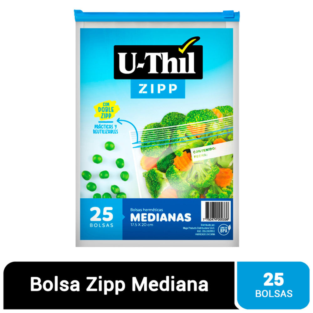 Bolsa Zipp Mediana U-THIL Paquete 25un