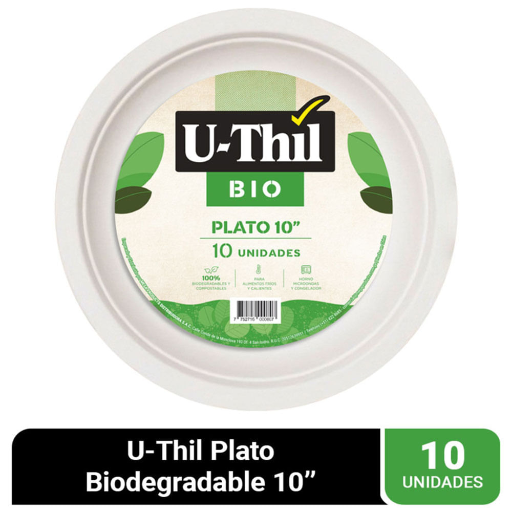 Set de Platos U-THIL 10'' Bio Paquete 25un