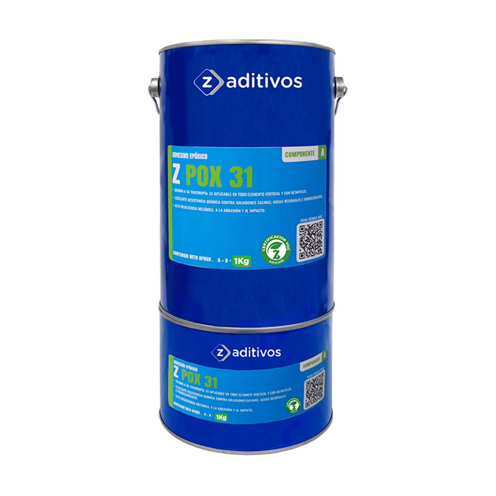 Adhesivo epóxico para anclajes y reparación Zpox 31 A+B 1kg Zeta