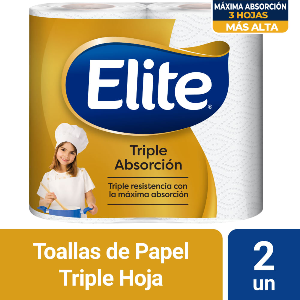 Papel Toalla ELITE Triple Absorción Paquete 2un