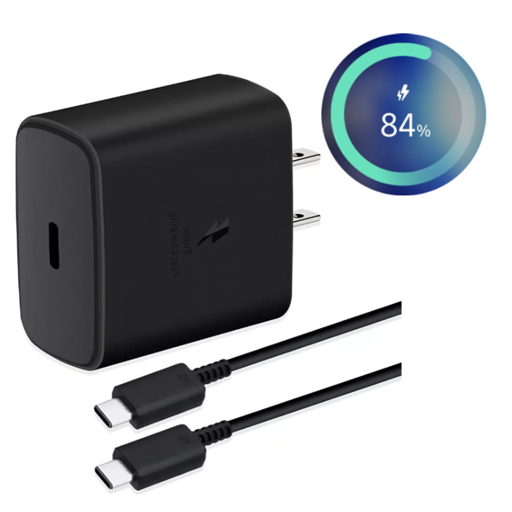 Cargador Carga Super Rápida 45w Para Samsung + Cable Usb-C Super Fast