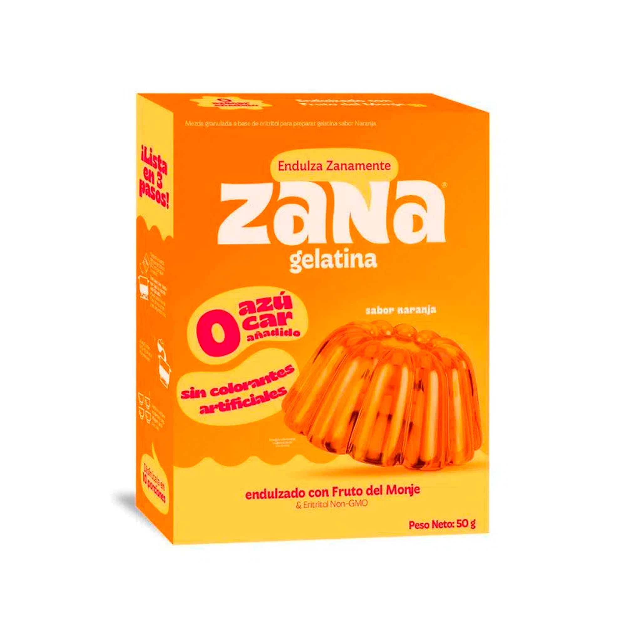 Gelatina ZANA Sabor a Naranja Caja 50g
