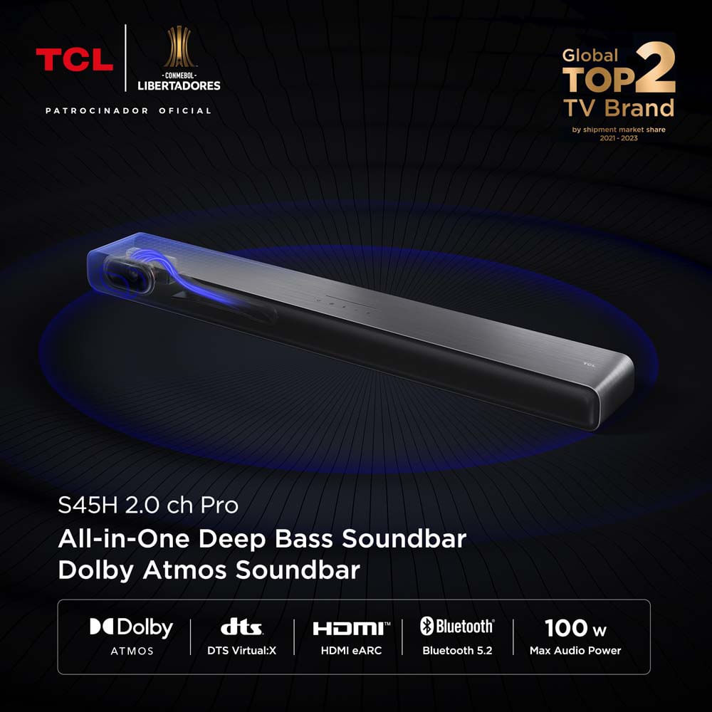 Soundbar TCL Bluetooth 2.0 S45H Negro